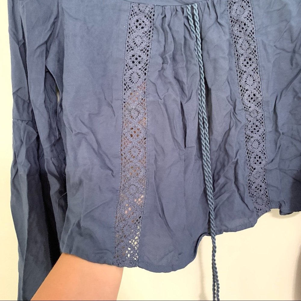 Kendall & Kylie blue cropped boho top - Picture 5 of 6